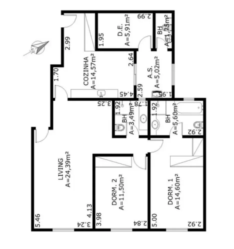 Apartamento, 2 quartos, 97 m² - Foto 2