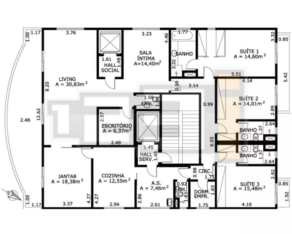 Apartamento à venda com 4 quartos, 205m² - Foto 3