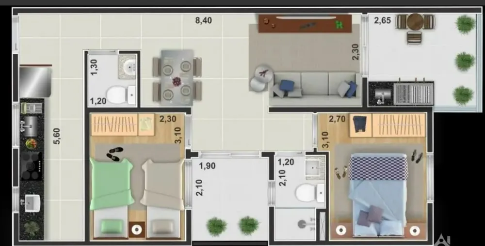 Apartamento, 2 quartos, 59 m² - Foto 6