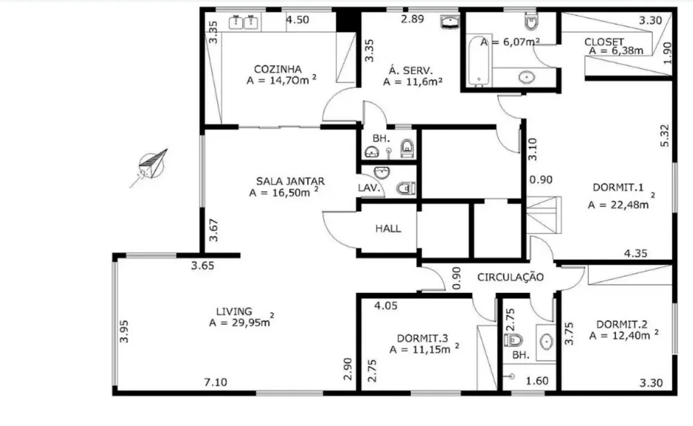 Apartamento, 3 quartos, 170 m² - Foto 7