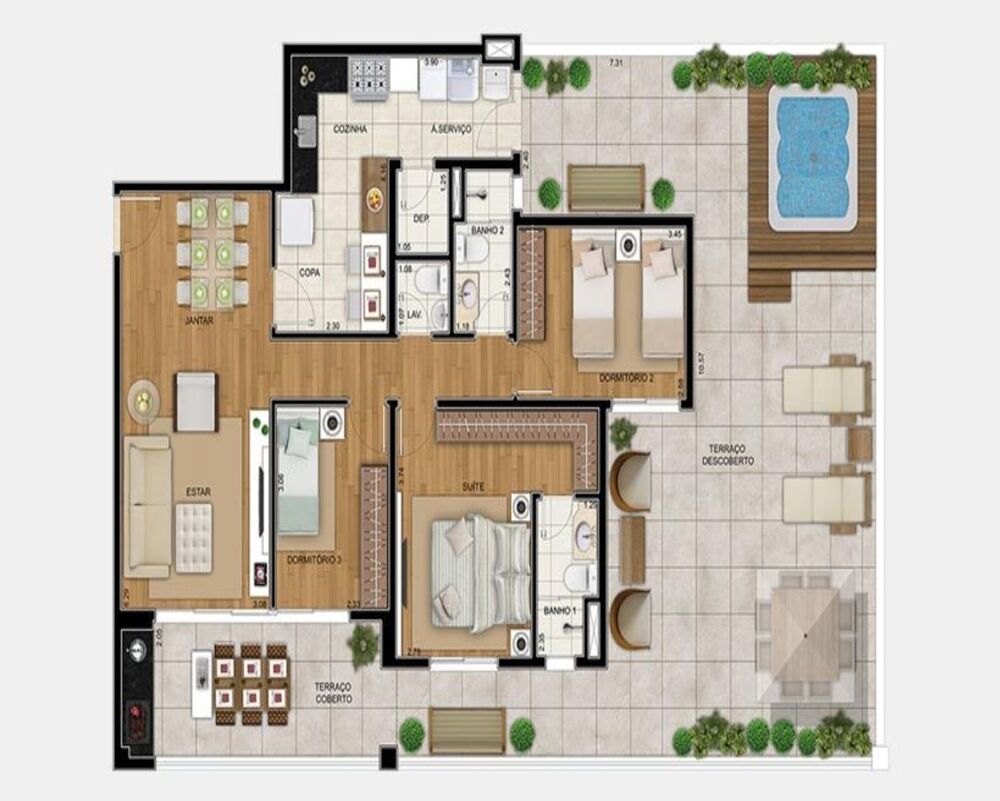 Apartamento, 3 quartos, 167 m² - Foto 2