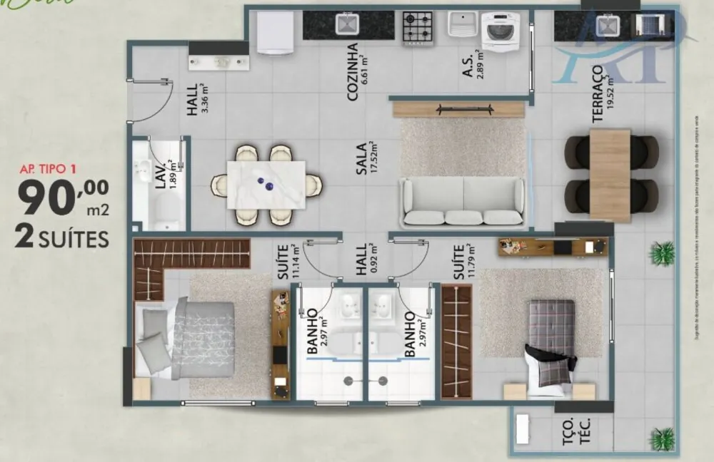 Apartamento, 2 quartos, 103 m² - Foto 4