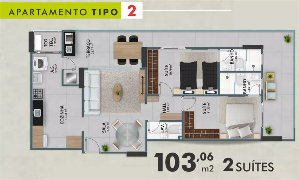 Apartamento à venda com 2 quartos, 103m² - Foto 15