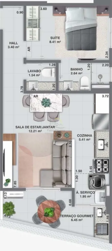 Apartamento, 1 quarto, 48 m² - Foto 14
