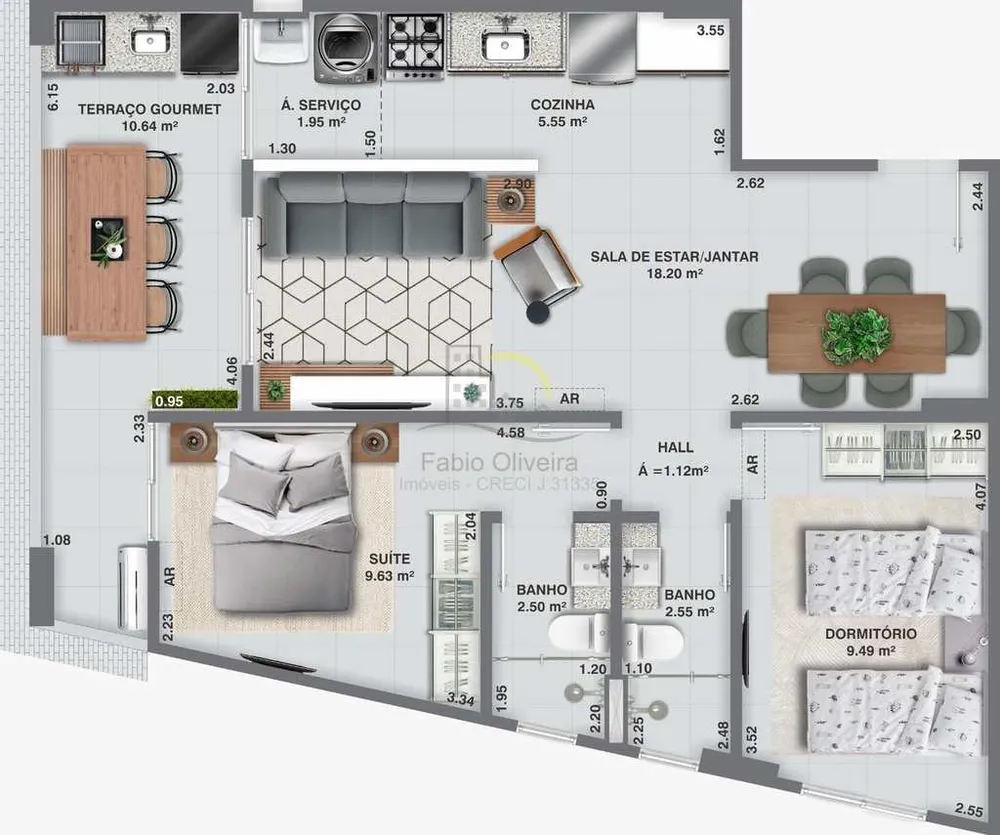 Apartamento, 1 quarto, 48 m² - Foto 12