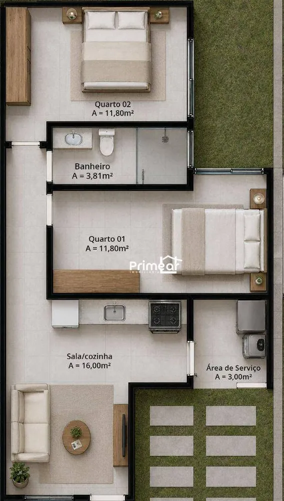 Casa, 2 quartos, 60 m² - Foto 2