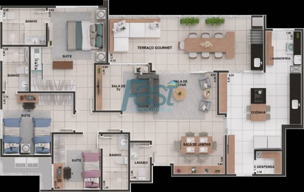 Apartamento à venda com 3 quartos, 171m² - Foto 1