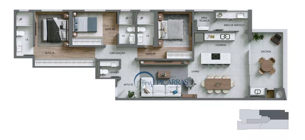 Apartamento, 3 quartos, 128 m² - Foto 12