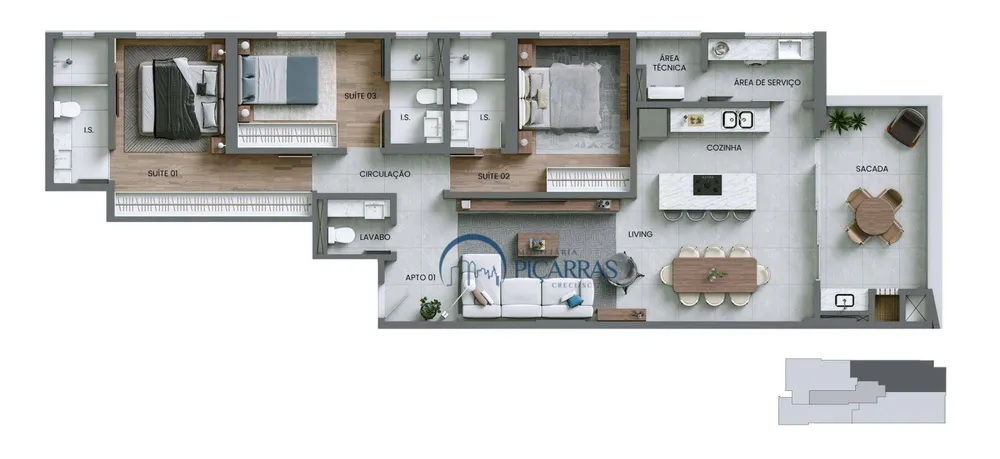 Apartamento, 3 quartos, 131 m² - Foto 8