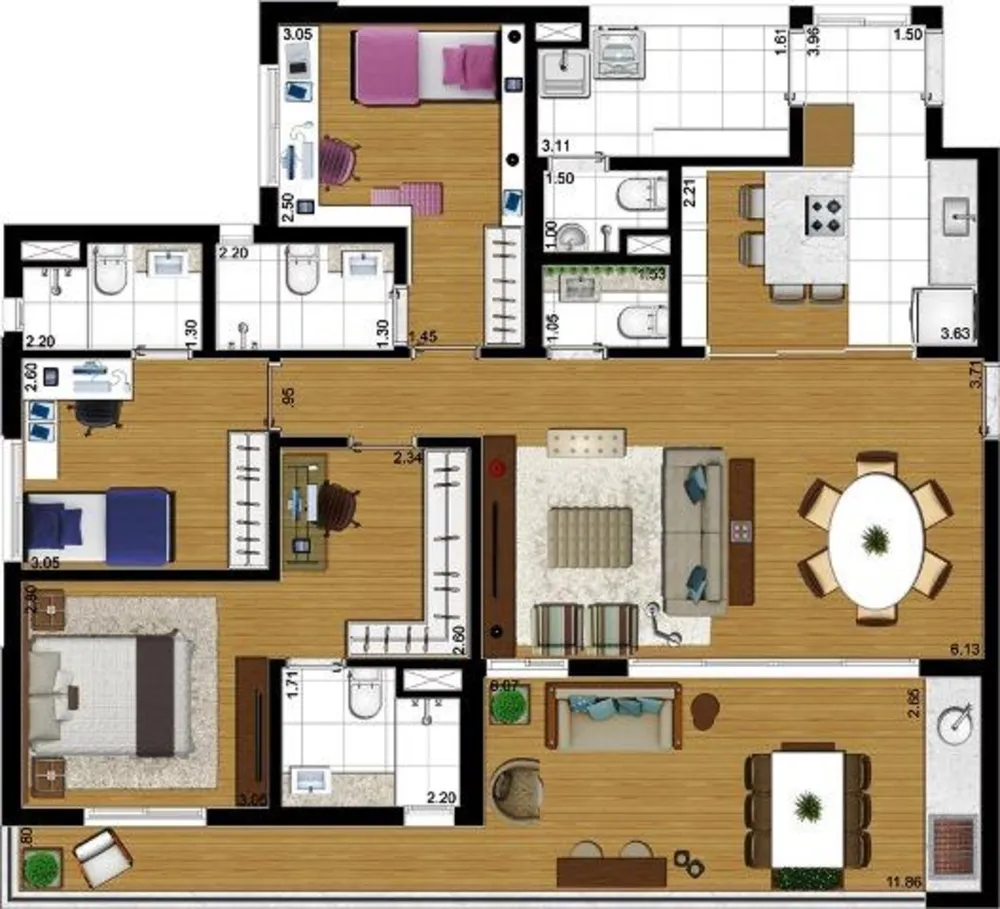 Apartamento, 3 quartos, 128 m² - Foto 3