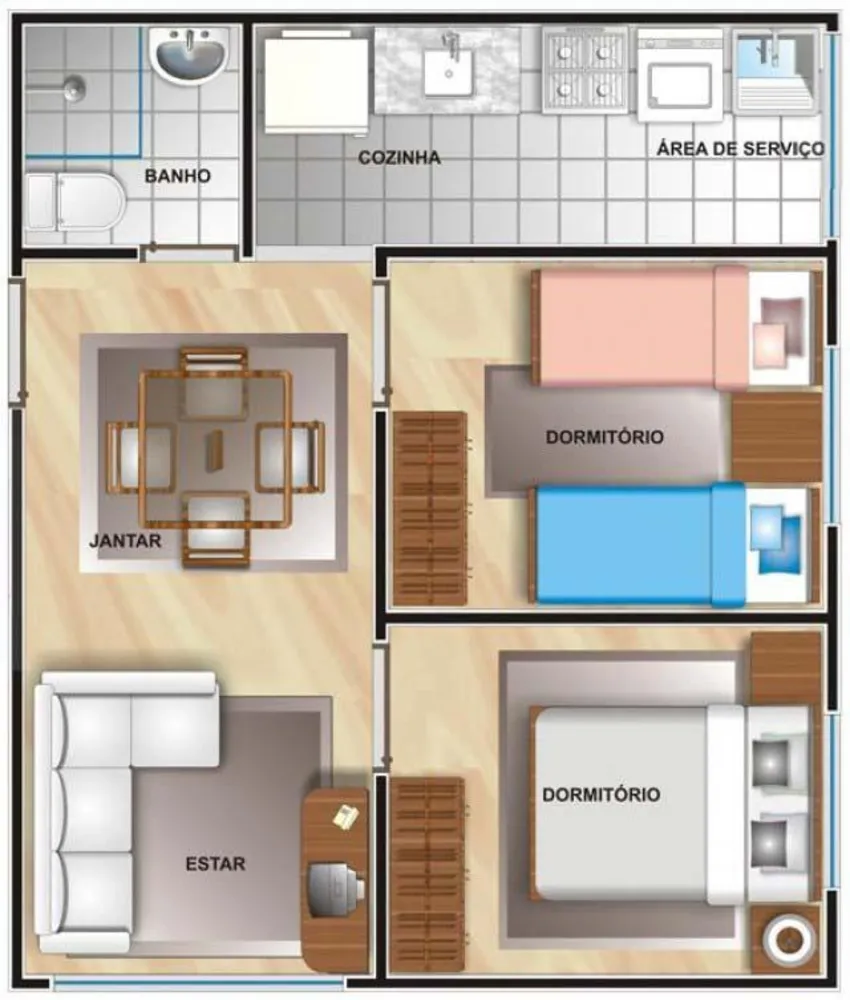 Apartamento, 2 quartos, 60 m² - Foto 2