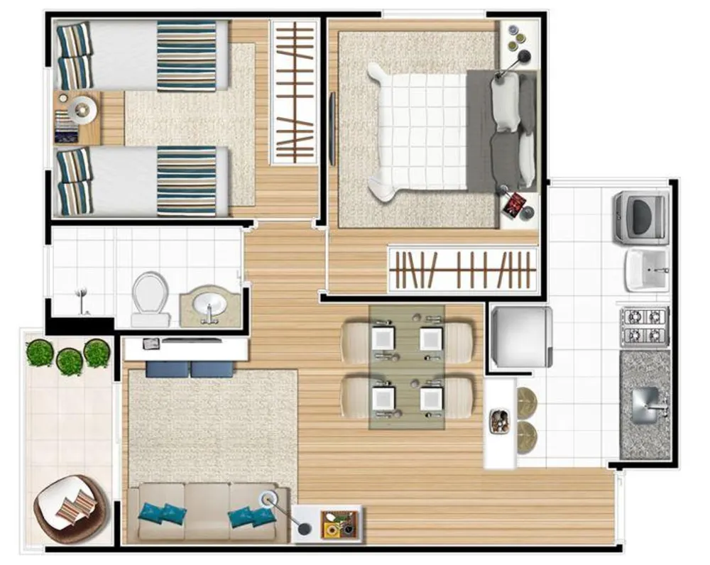 Apartamento, 2 quartos, 46 m² - Foto 2