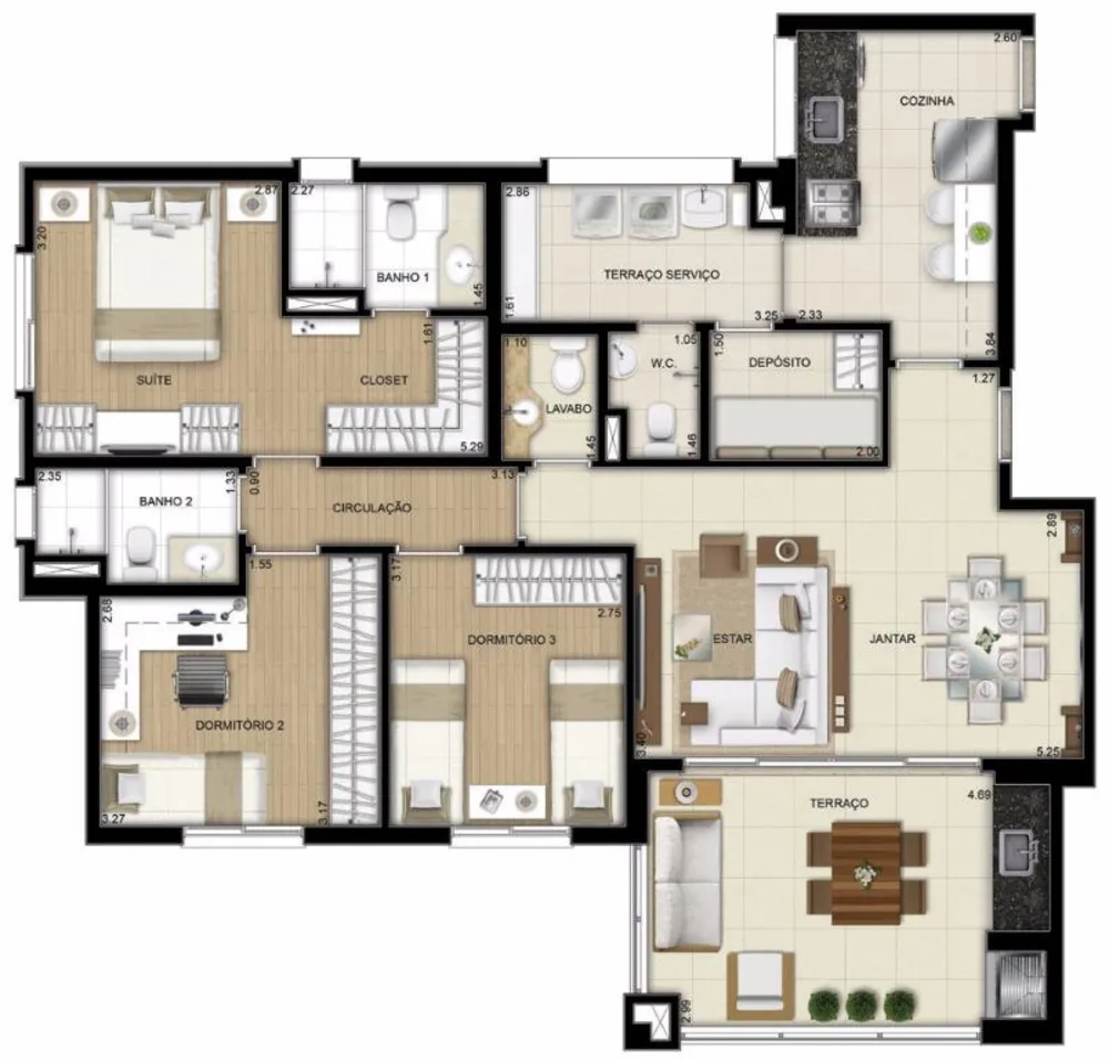 Apartamento, 3 quartos, 112 m² - Foto 1