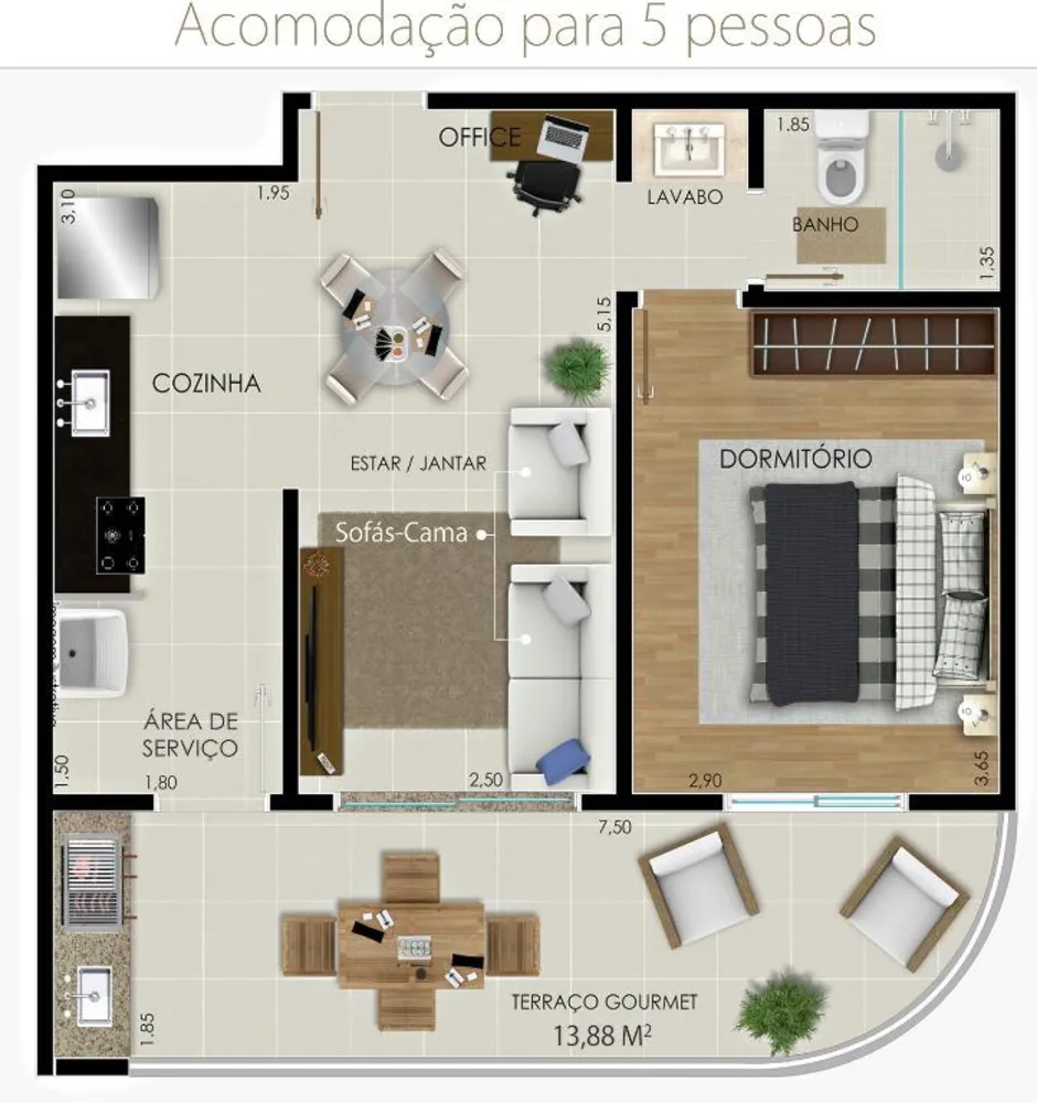 Apartamento, 1 quarto, 55 m² - Foto 4