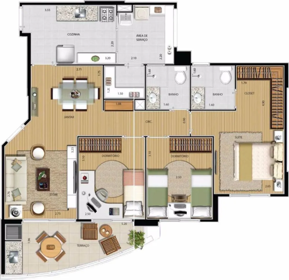 Apartamento, 3 quartos, 87 m² - Foto 3