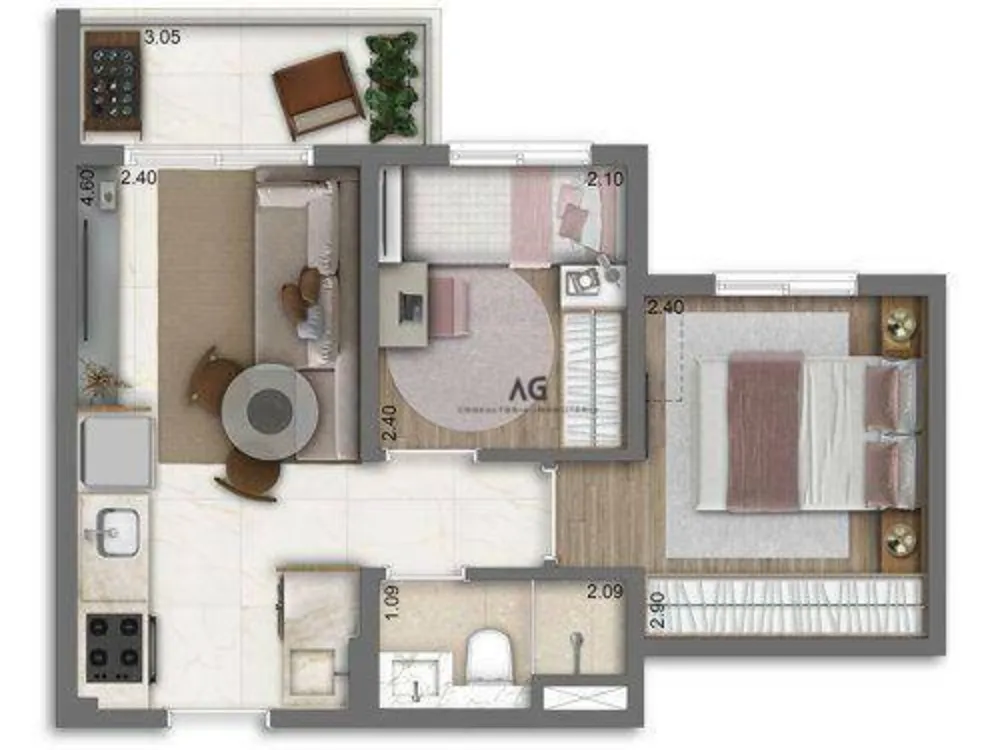 Apartamento, 2 quartos, 35 m² - Foto 15