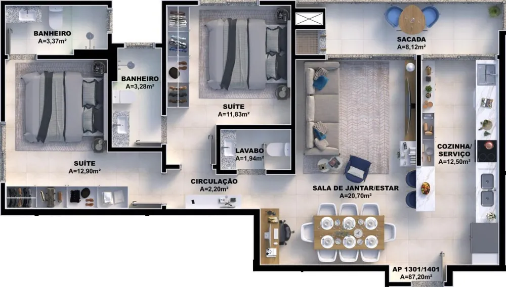 Apartamento, 2 quartos, 87 m² - Foto 9