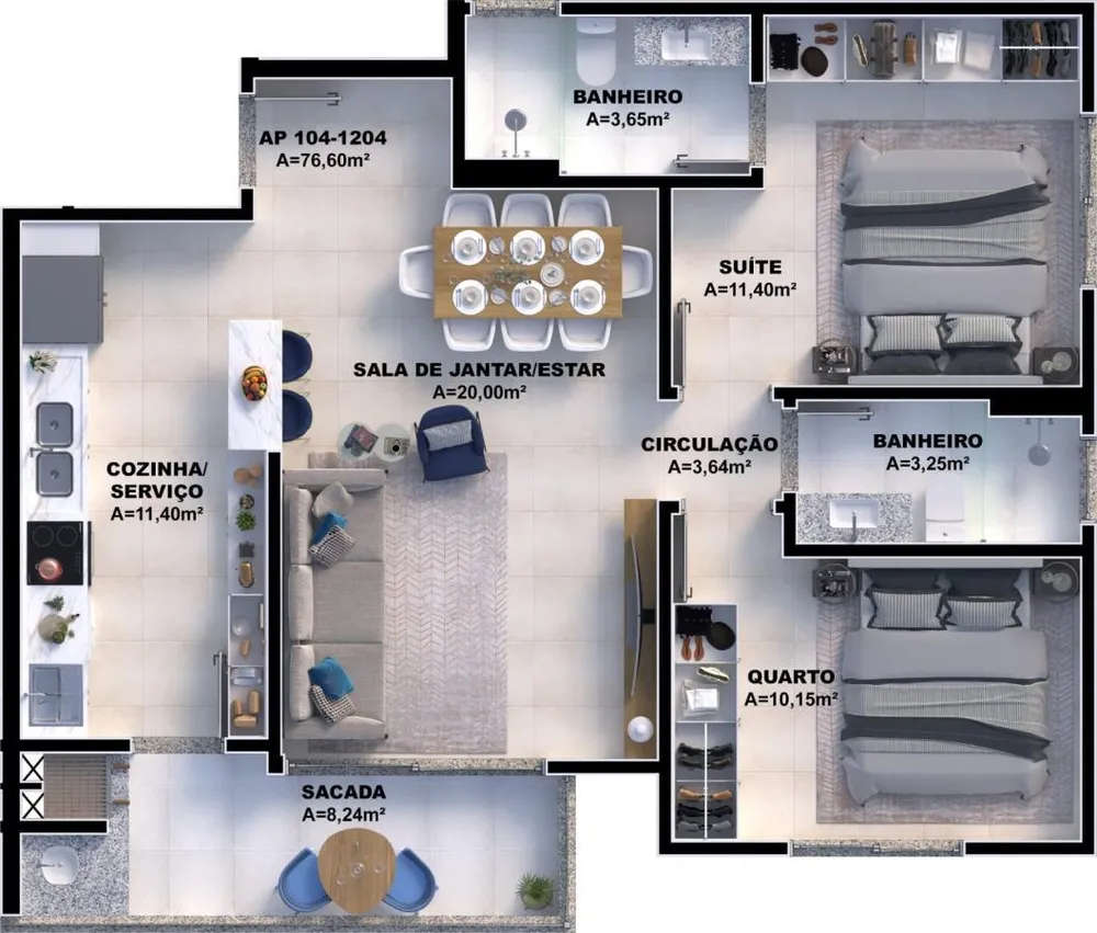 Apartamento, 2 quartos, 87 m² - Foto 12