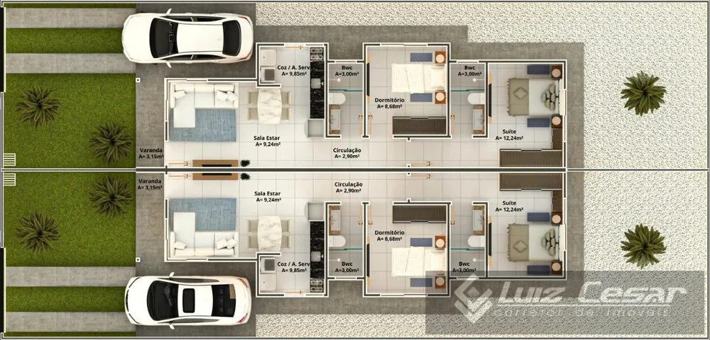 Casa, 2 quartos, 59 m² - Foto 1