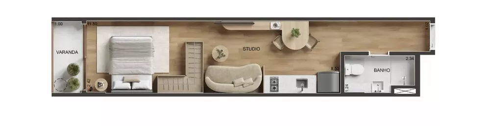 Kitnet-Studio, 31 m² - Foto 9