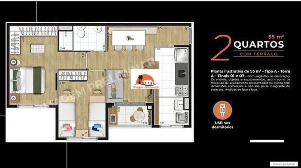 Apartamento, 2 quartos, 55 m² - Foto 7