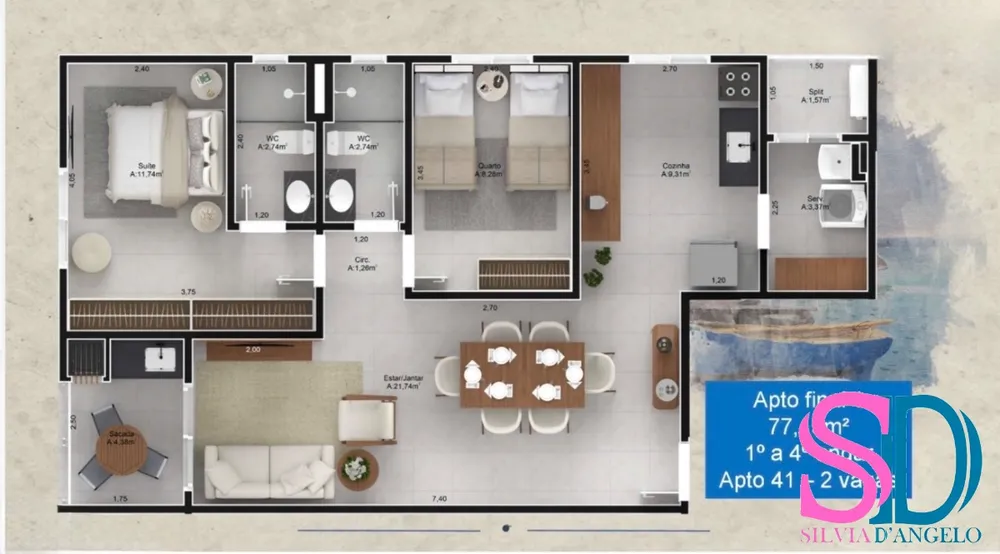 Apartamento, 2 quartos, 77 m² - Foto 7