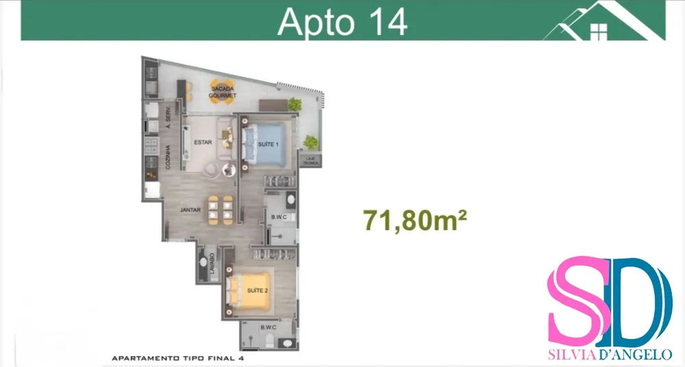 Apartamento, 2 quartos, 71 m² - Foto 3