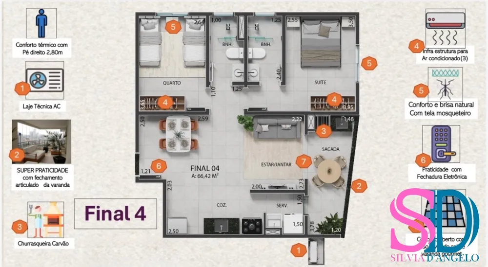 Apartamento, 2 quartos, 66 m² - Foto 8