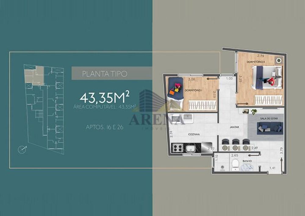Apartamento, 1 quarto - Foto 1