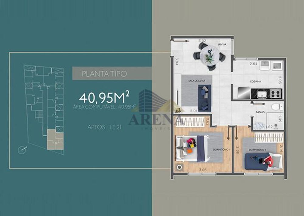 Apartamento, 1 quarto - Foto 2