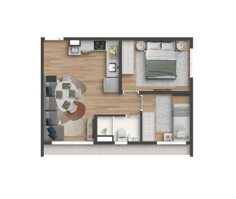 Apartamento, 2 quartos, 42 m² - Foto 1