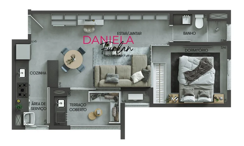 Apartamento, 1 quarto, 49 m² - Foto 2