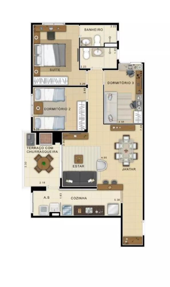 Apartamento à venda com 3 quartos, 85m² - Foto 1