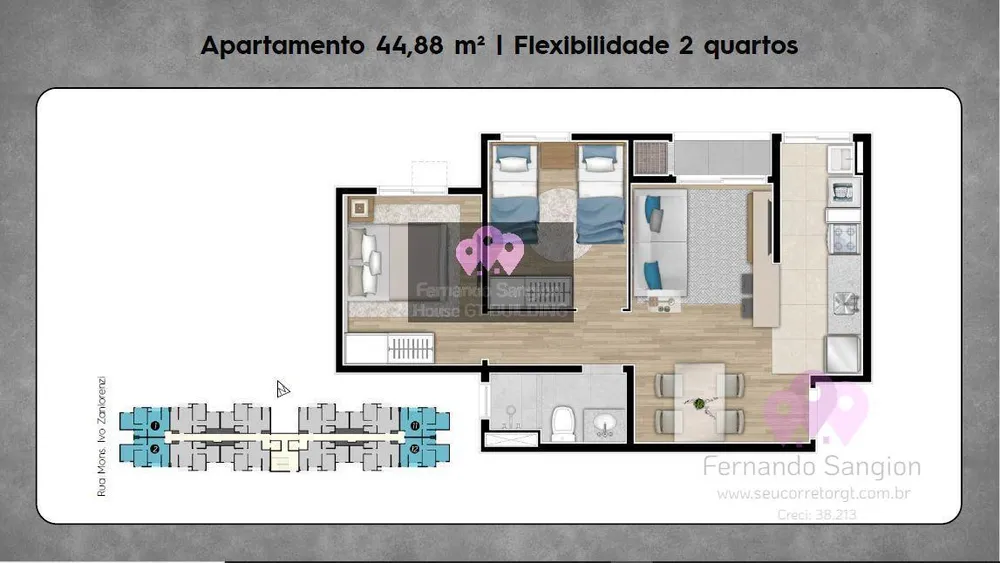 Apartamento, 2 quartos, 45 m² - Foto 4