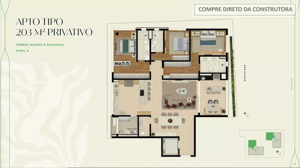 Apartamento, 3 quartos, 203 m² - Foto 3