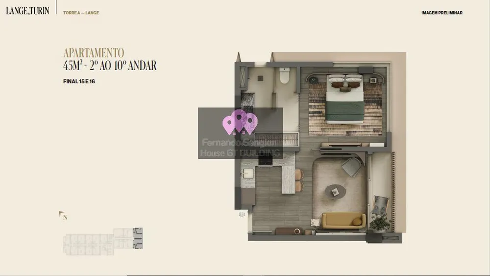 Apartamento, 1 quarto, 45 m² - Foto 3
