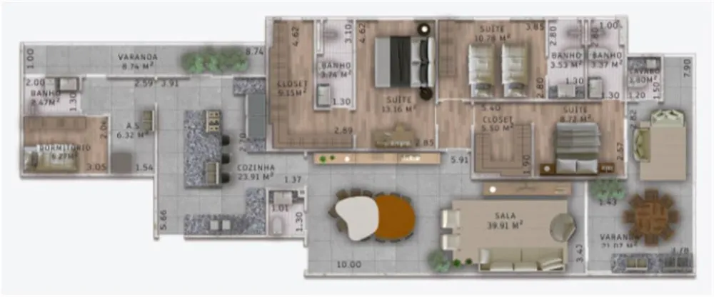 Apartamento, 3 quartos, 192 m² - Foto 11