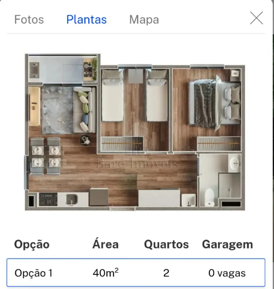 Apartamento, 2 quartos, 40 m² - Foto 3