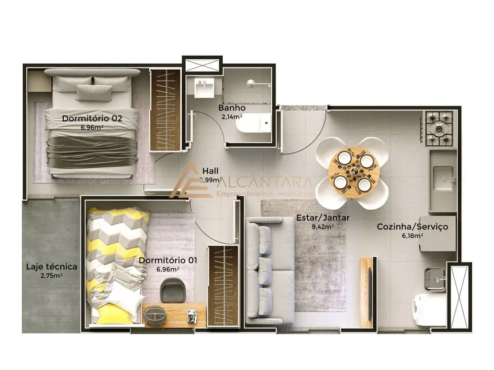 Apartamento, 2 quartos, 37 m² - Foto 14