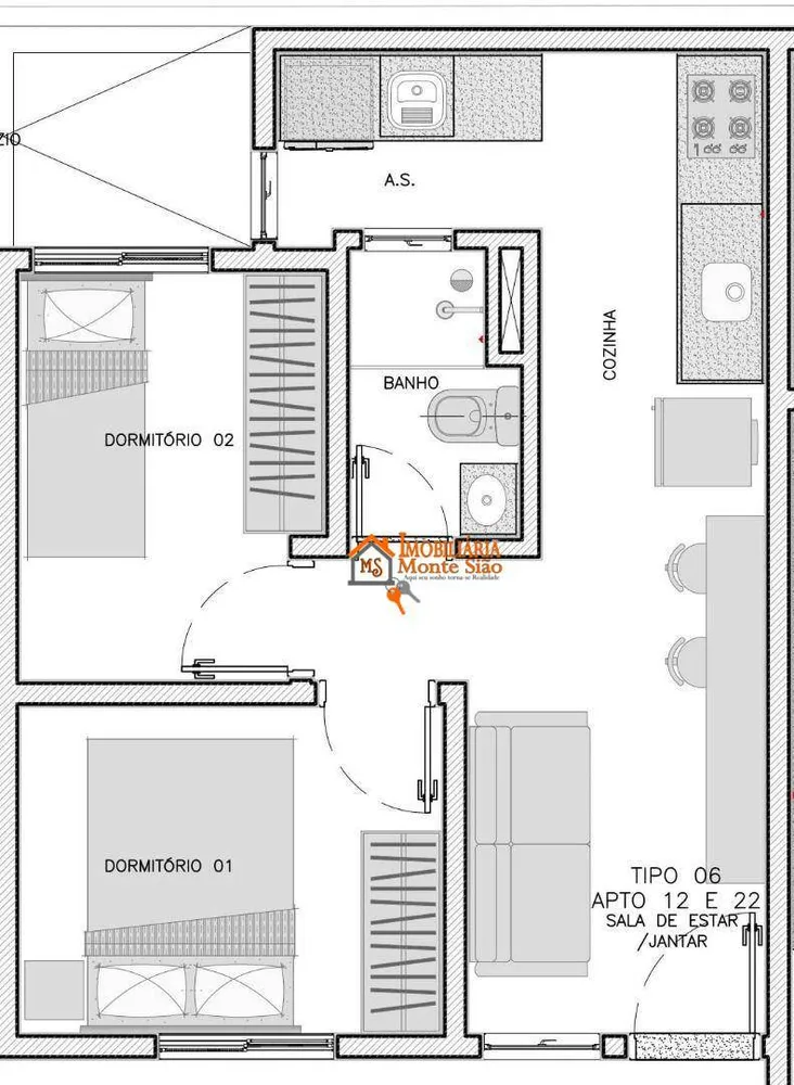 Apartamento, 2 quartos, 34 m² - Foto 10