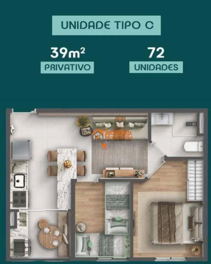 Apartamento, 2 quartos, 39 m² - Foto 3