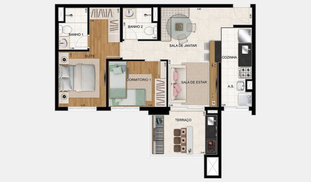 Apartamento, 2 quartos, 68 m² - Foto 8