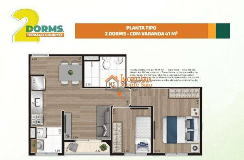 Apartamento, 2 quartos, 41 m² - Foto 1