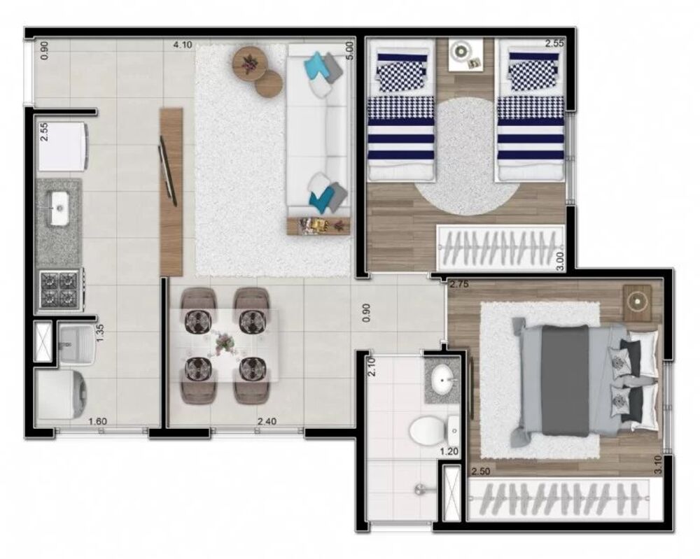 Apartamento, 2 quartos, 43 m² - Foto 9