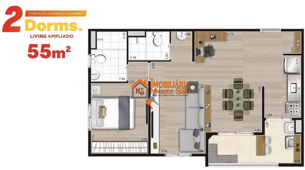 Apartamento, 2 quartos, 55 m² - Foto 8