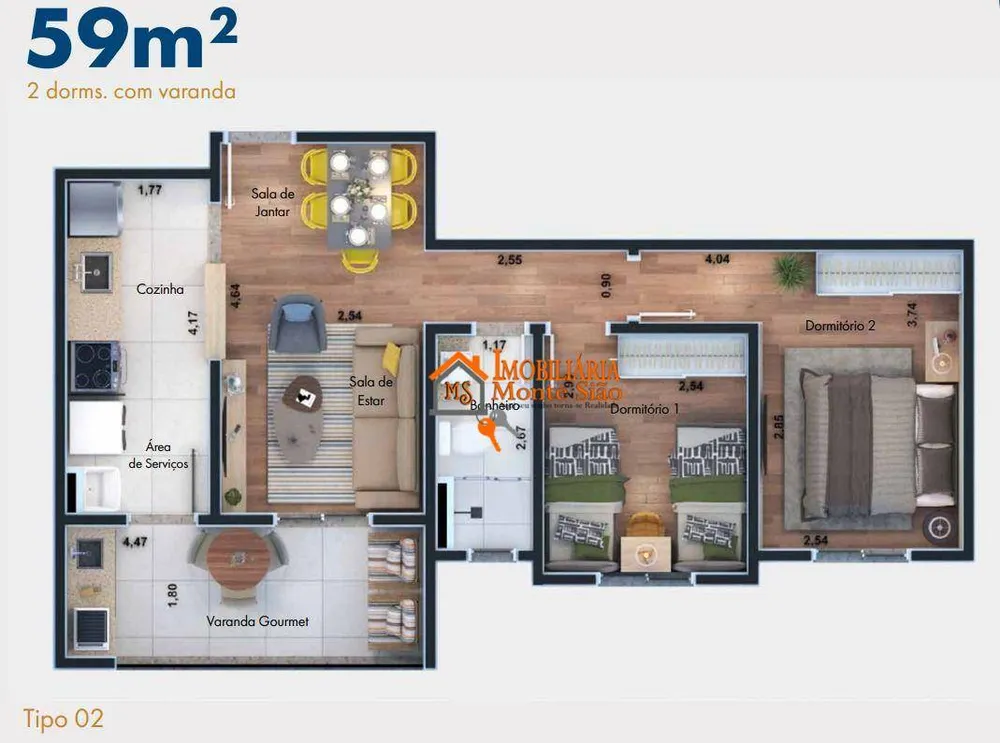Apartamento, 2 quartos, 59 m² - Foto 12