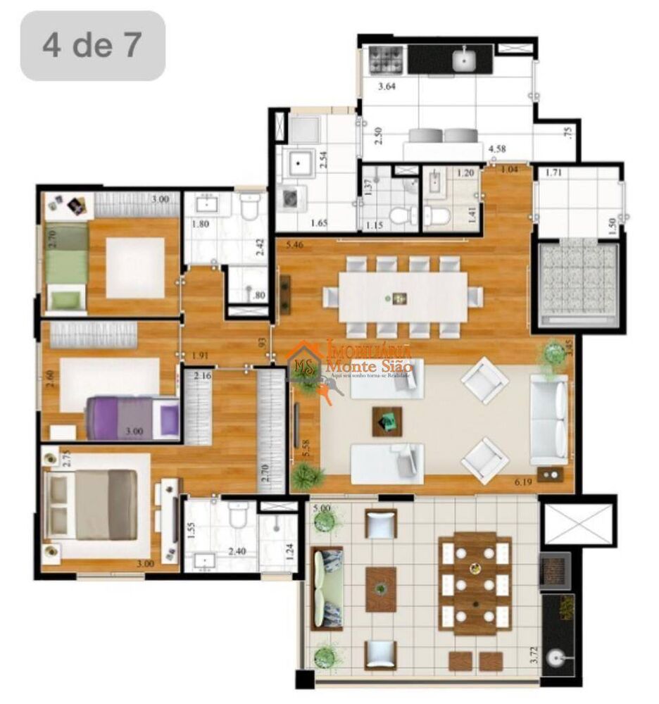 Apartamento, 3 quartos, 134 m² - Foto 3