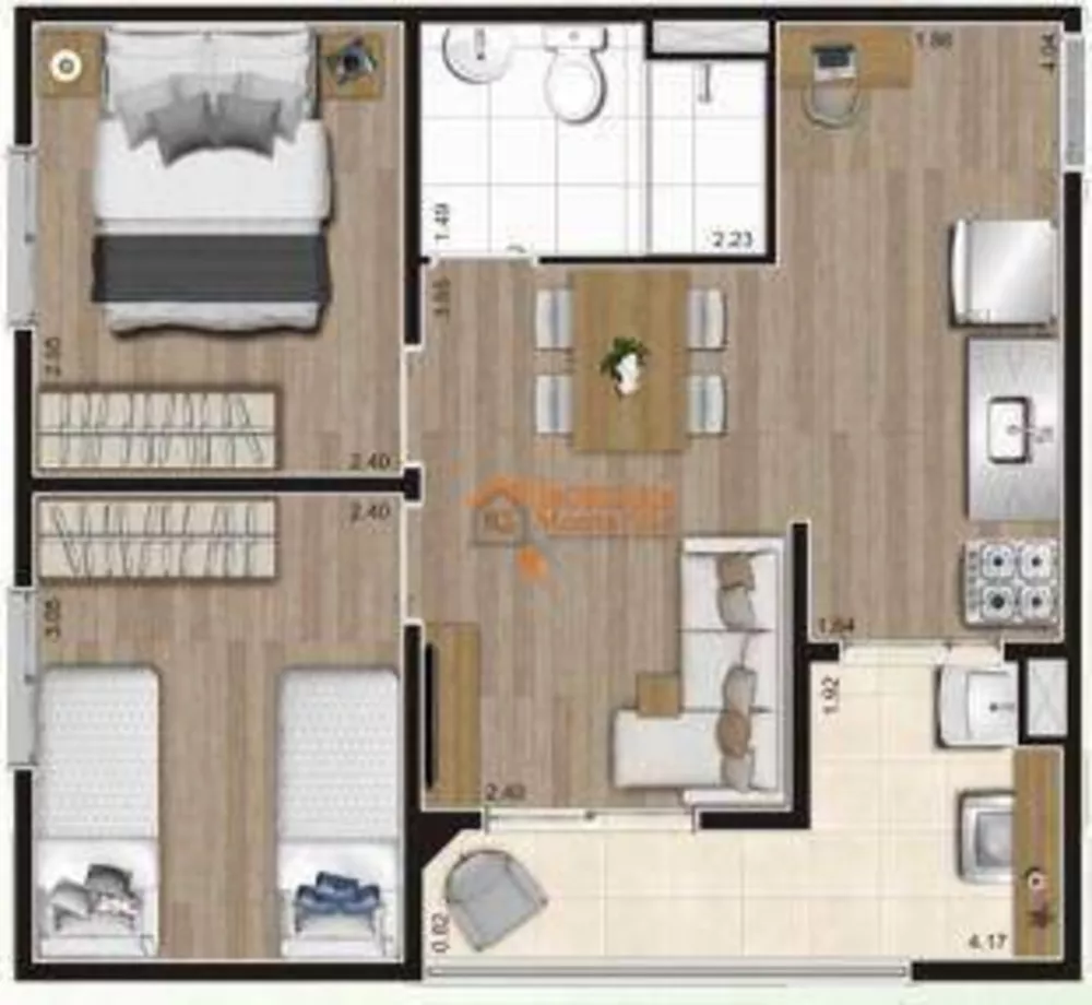 Apartamento à venda com 2 quartos, 44m² - Foto 1