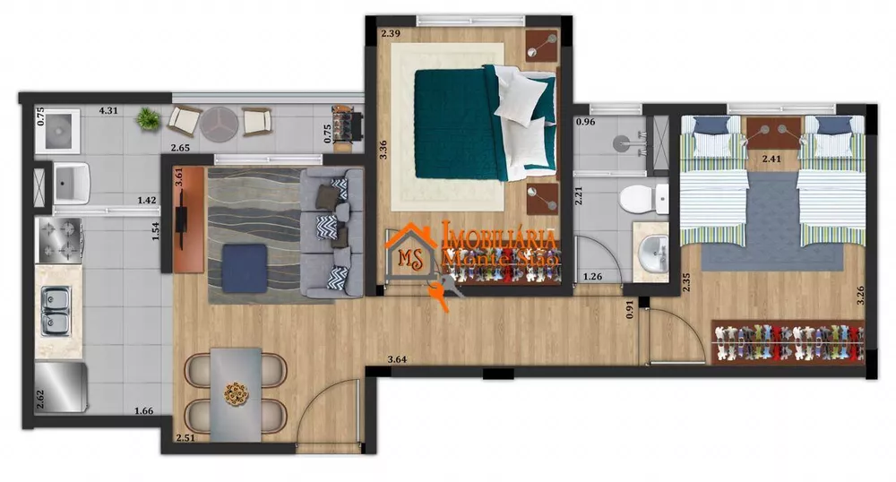 Apartamento à venda com 2 quartos, 46m² - Foto 12