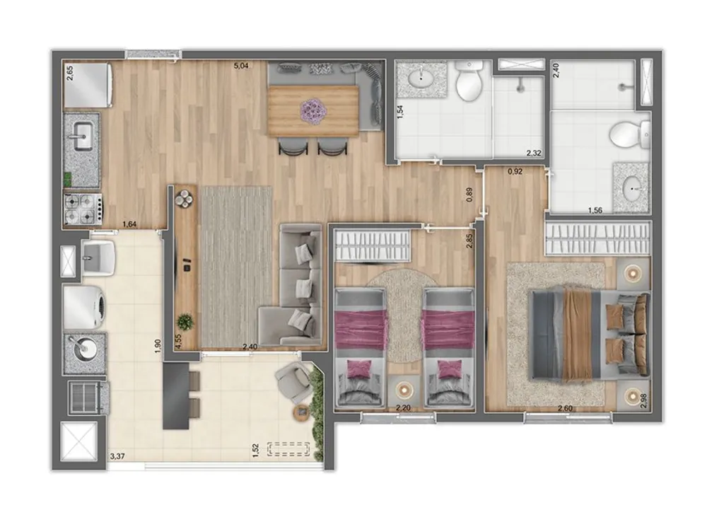 Apartamento, 2 quartos, 57 m² - Foto 8